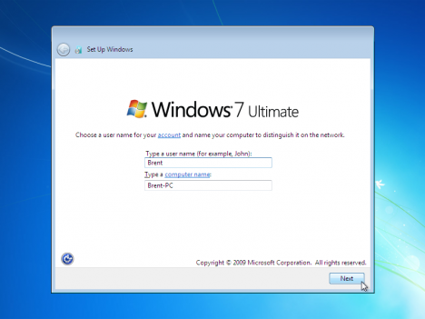 Windows 7 Welcome Screen