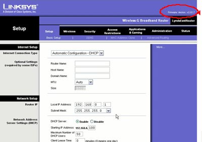 Linksys Configuration 