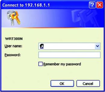 Linksys LogIn Screen