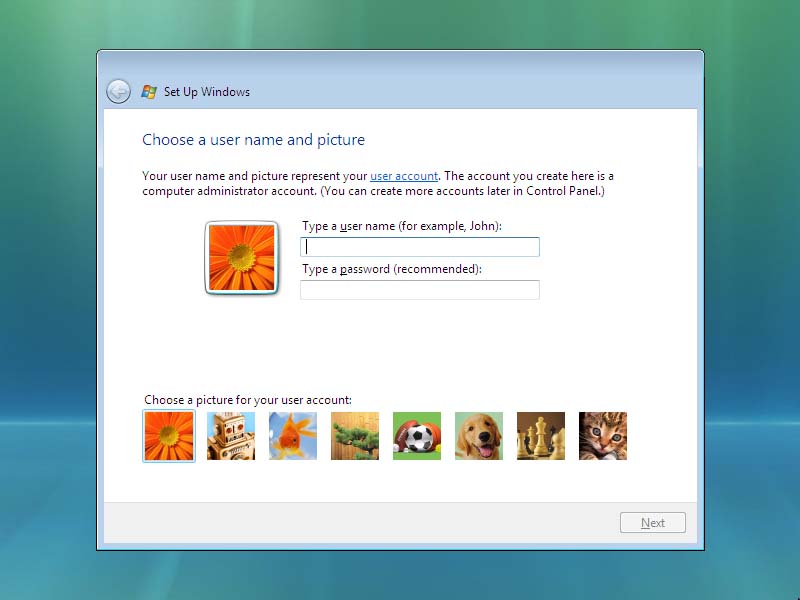 Windows Vista Welcome Screen